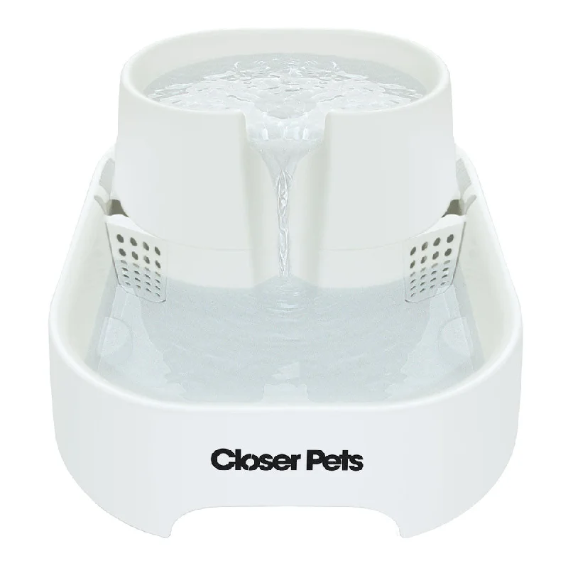 Closer Pets Large Two-level 200 fl. oz. Pet Fountain – White (CP 385)