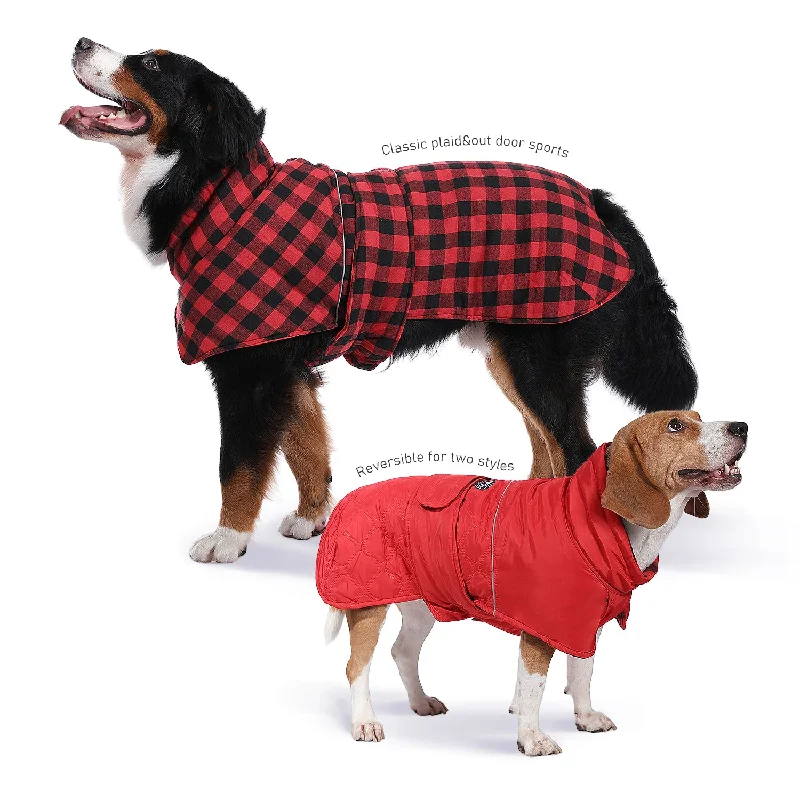 PAWZ Road Reversible Waterproof Windproof Red Dog Jacket