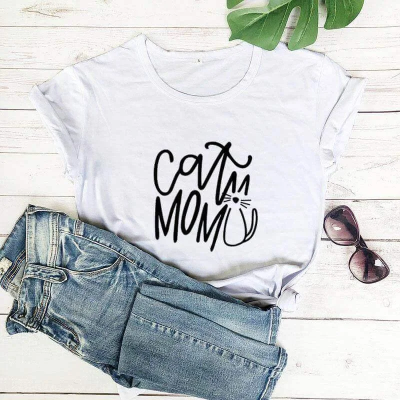 Cat Mom Printed Tee