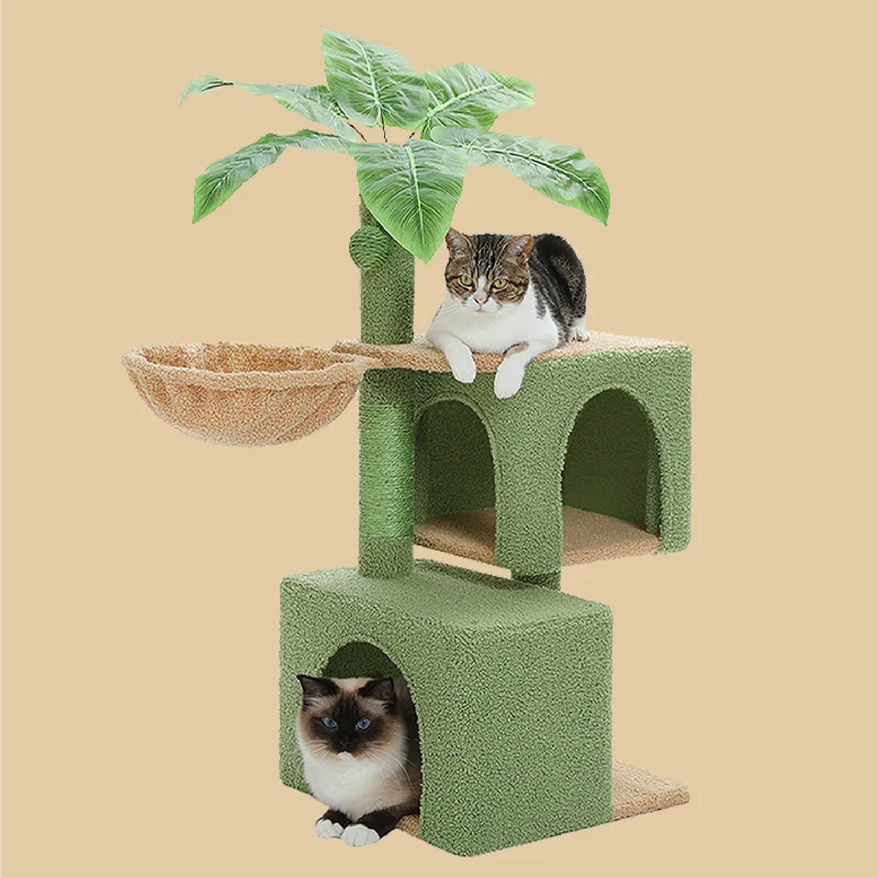 PAWZ Road 43.3'' Cats Cactus Cat Tree with 2 Large Cat Condos