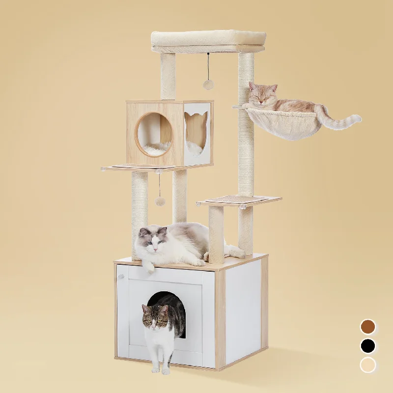 Pawz Road Deluxe Condos Wooden Beige Cat Tower