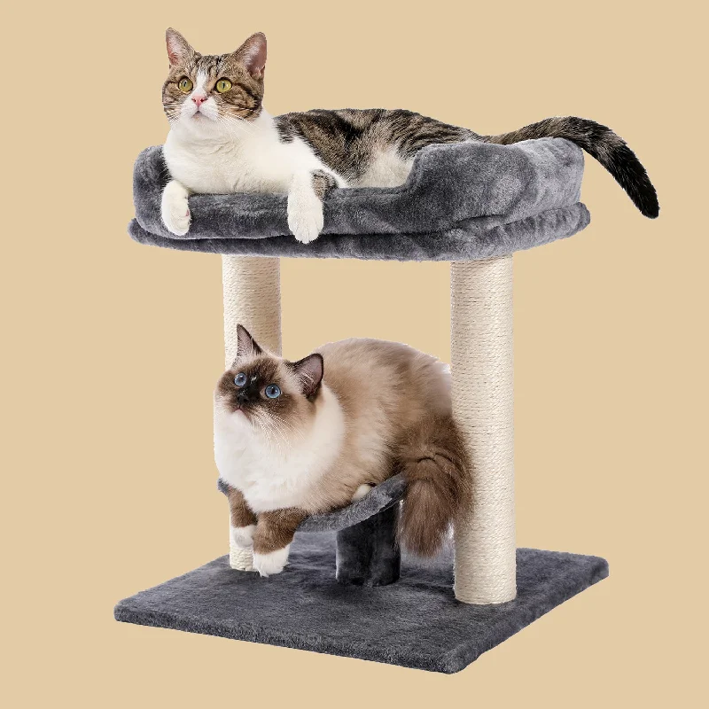 PAWZ Road  Small Cat Tree Cat Scratching Post with Large Plush Top Perch Bed