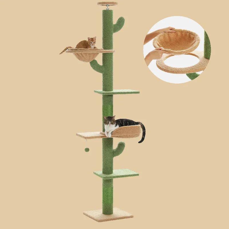 PAWZ Road [87"-100"] Height 5 Levels Floor to Ceiling Cactus Cat Tree