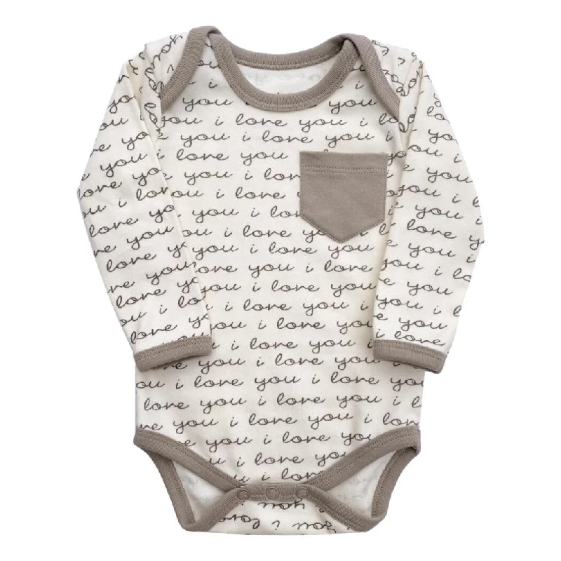 Organic Cotton Long Sleeve Bodysuit - I Love You