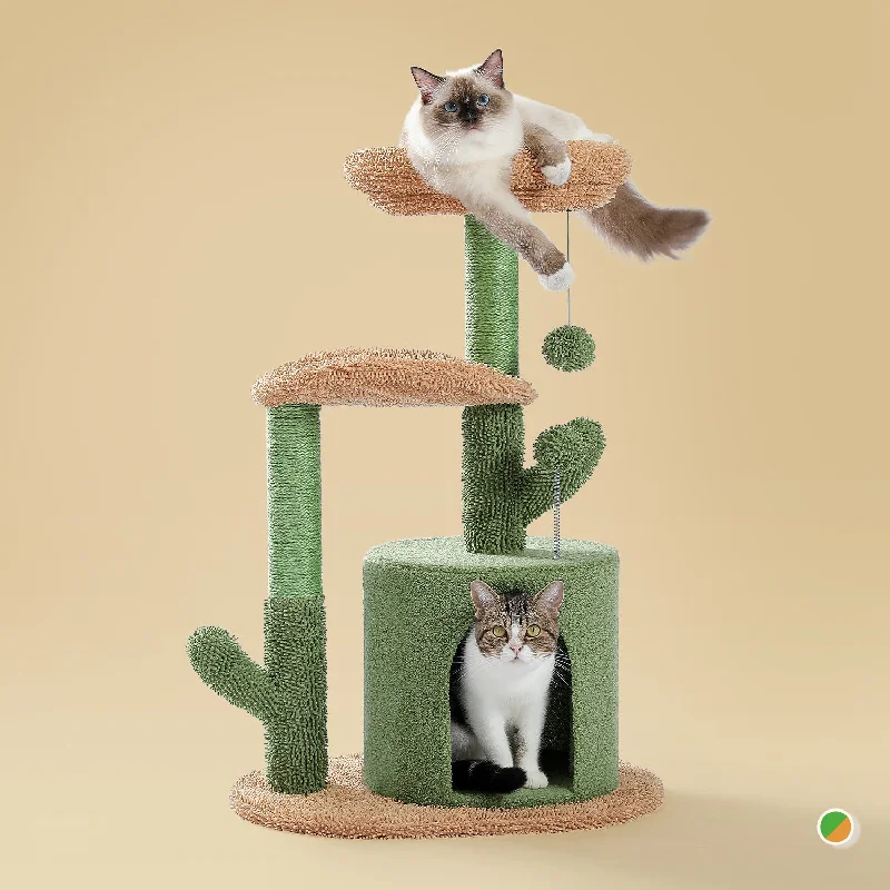 PAWZ Road Oasis Series 32-Inch Cactus Plush Cat Tree