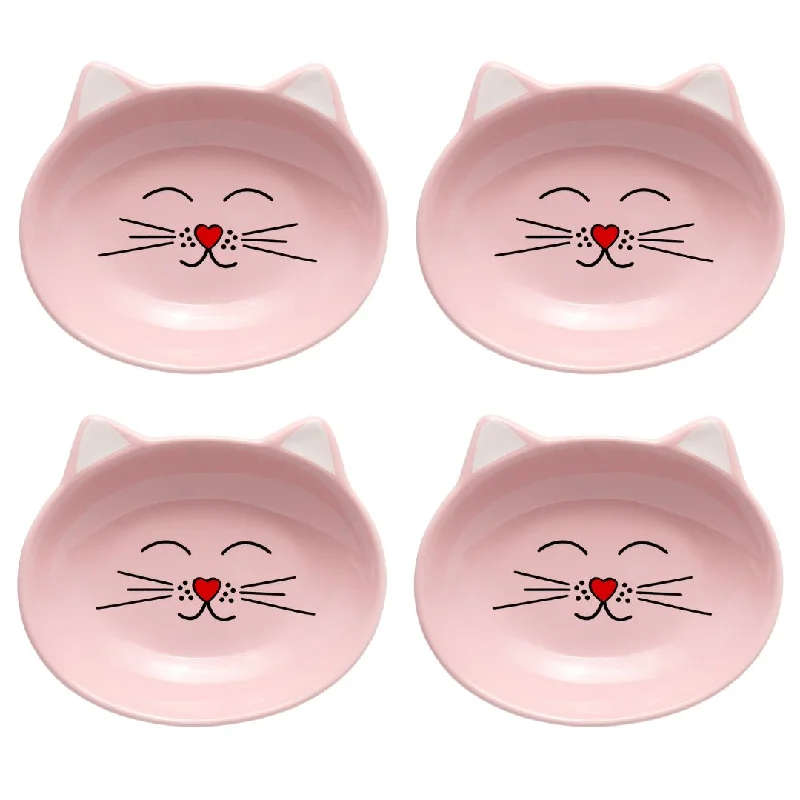 OSCAR CAT DISH SET OF 4 - PINK