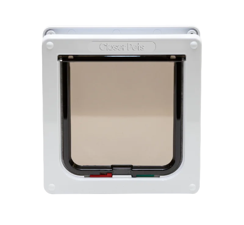 4-Way-Locking Cat Flap with Door Liner to 50mm (2 inches) – White (CP235W)