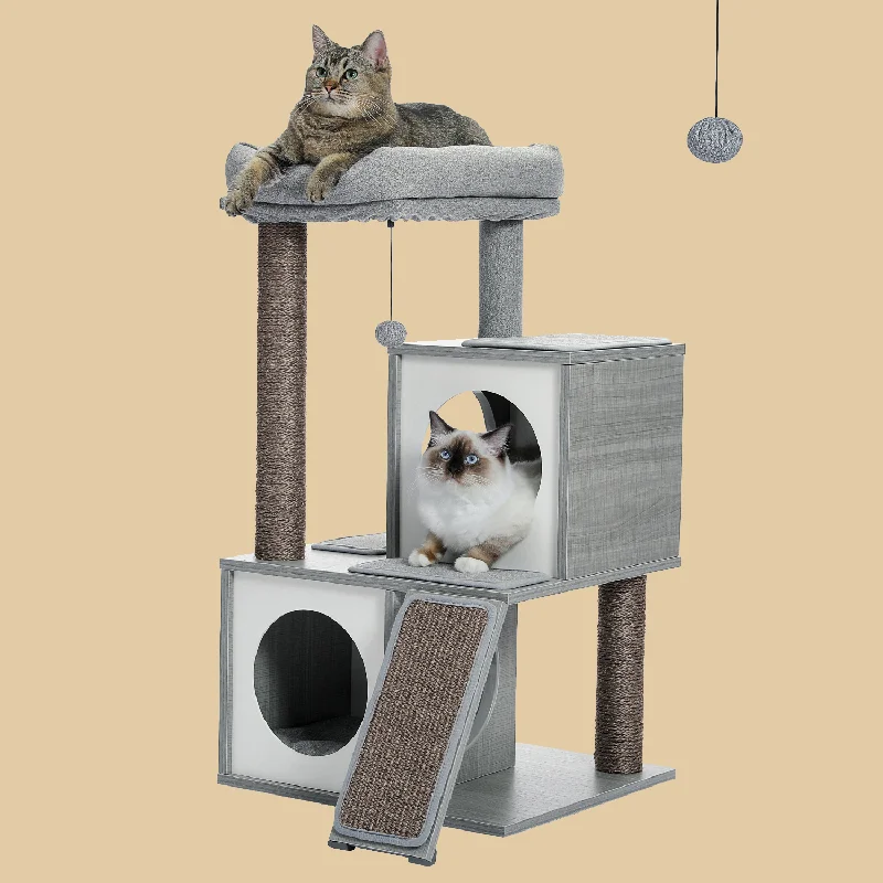 PAWZ Road 35-Inch Wooden Medium Cat Tree House