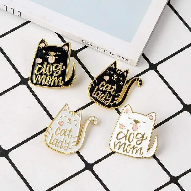 So Kawaii! Cat Lady and Dog Mom Pins