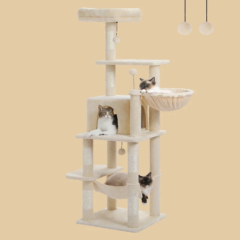 PAWZ Road 60-Inch Tall Multi-Level Indoor Cat Tree