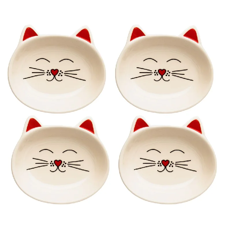 OSCAR CAT DISH SET OF 4 - CREAM