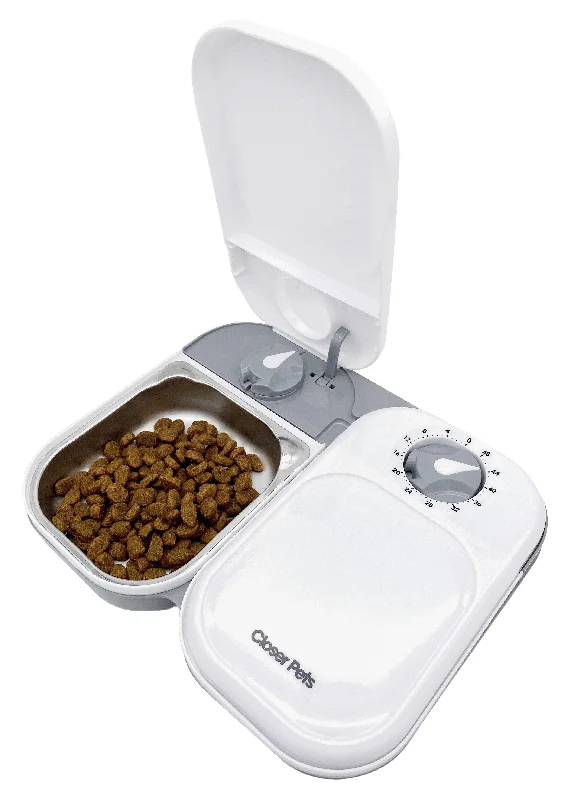 Two-Meal Automatic Pet Feeder with Stainless Steel Bowl Inserts (C200)