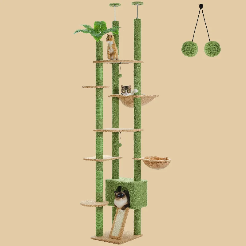 PAWZ Road 90.5''~100.4'' Height Floor to Ceiling Cactus Cat Tree