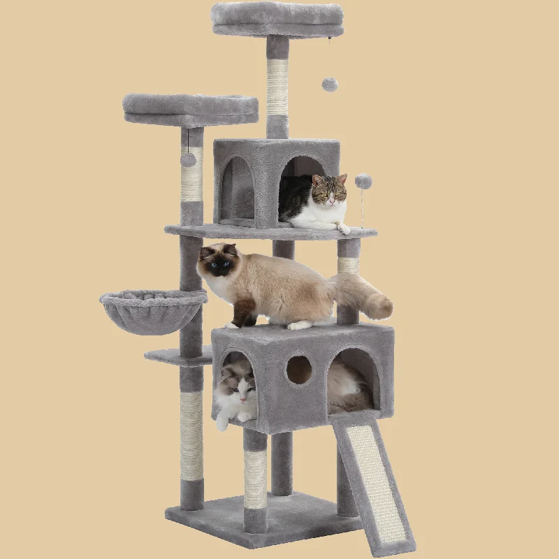 PAWZ Road 64" Multi-Level Plush Cat Tree Large Cat Tower