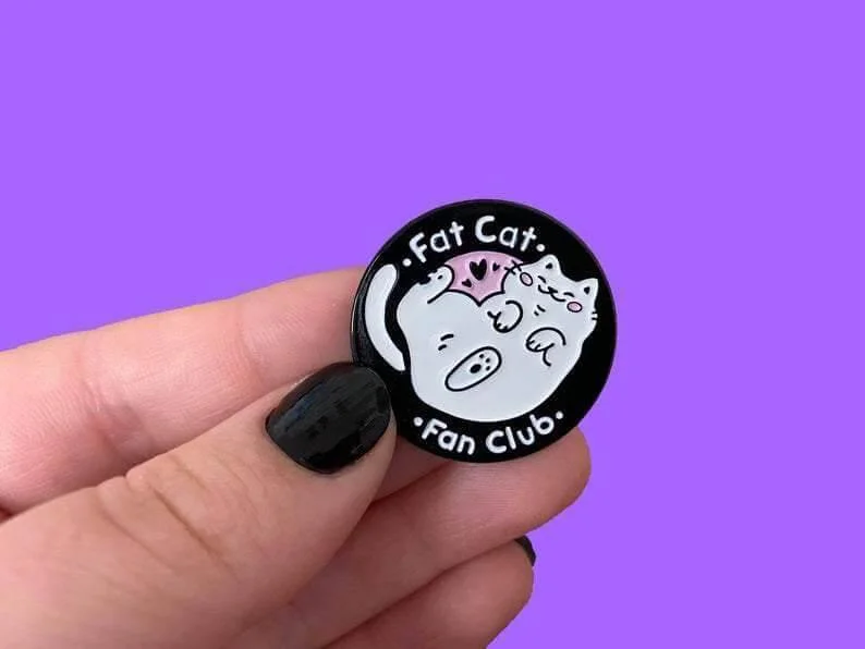 So Kawaii! Fat Cat Fan Club Pin