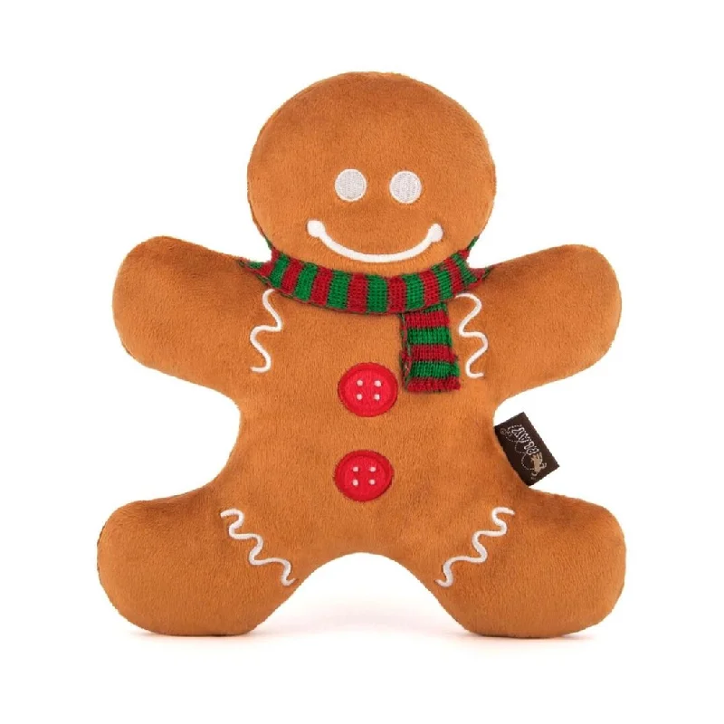 Holly Jolly Gingerbread Man Plush Dog Toy