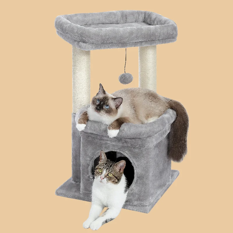 PAWZ Road Indoor Small Natural Sisal Plush Cat Tower