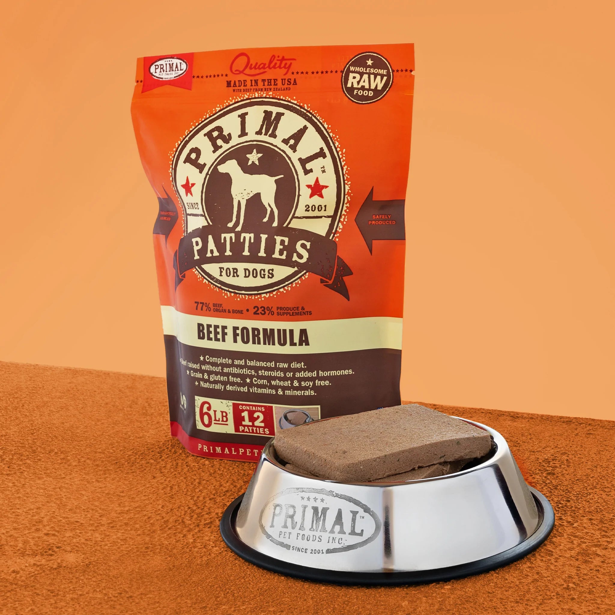 Primal Raw Frozen Patties - Beef Formula