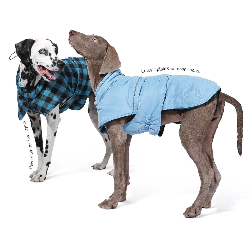 PAWZ Road Reversible Waterproof Windproof Blue Dog Jacket