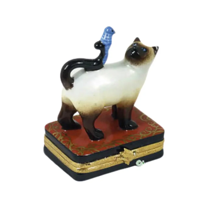 Siamese Cat w Blue Bird - Back Order