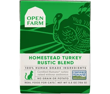 Open Farm Wet Cat Food Rustic Blend Homestead Turkey 5.5oz Tetra Pack Single