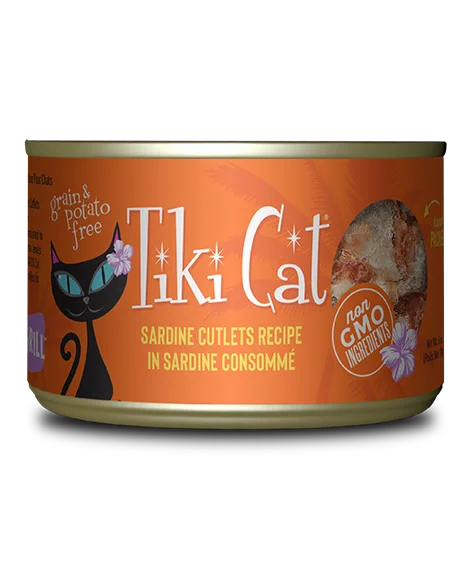 Tiki Cat Tahitian Grill Sardine Cutlets in Sardine Consomme 6oz