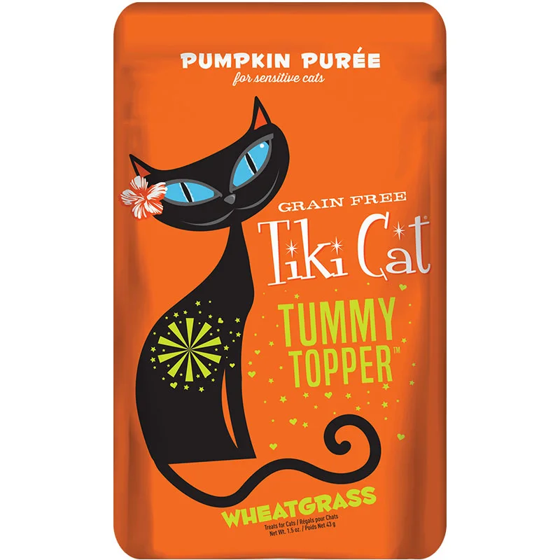 Tiki Cat® Wet Cat Food Tummy Topper Pumpkin & Wheatgrass 1.5oz Pouch Single