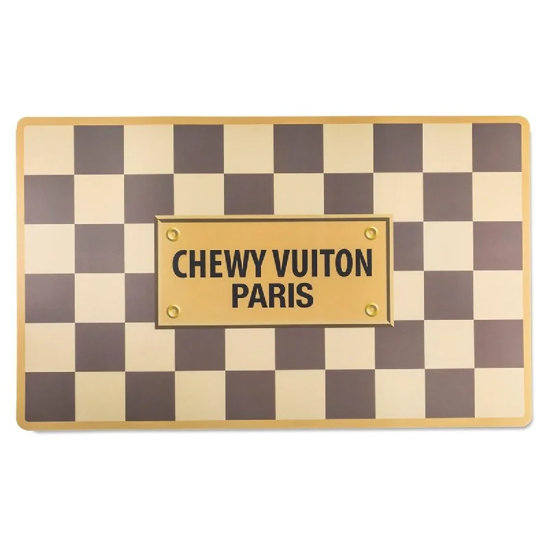 Chewy Vuiton Checker Dog Placemat