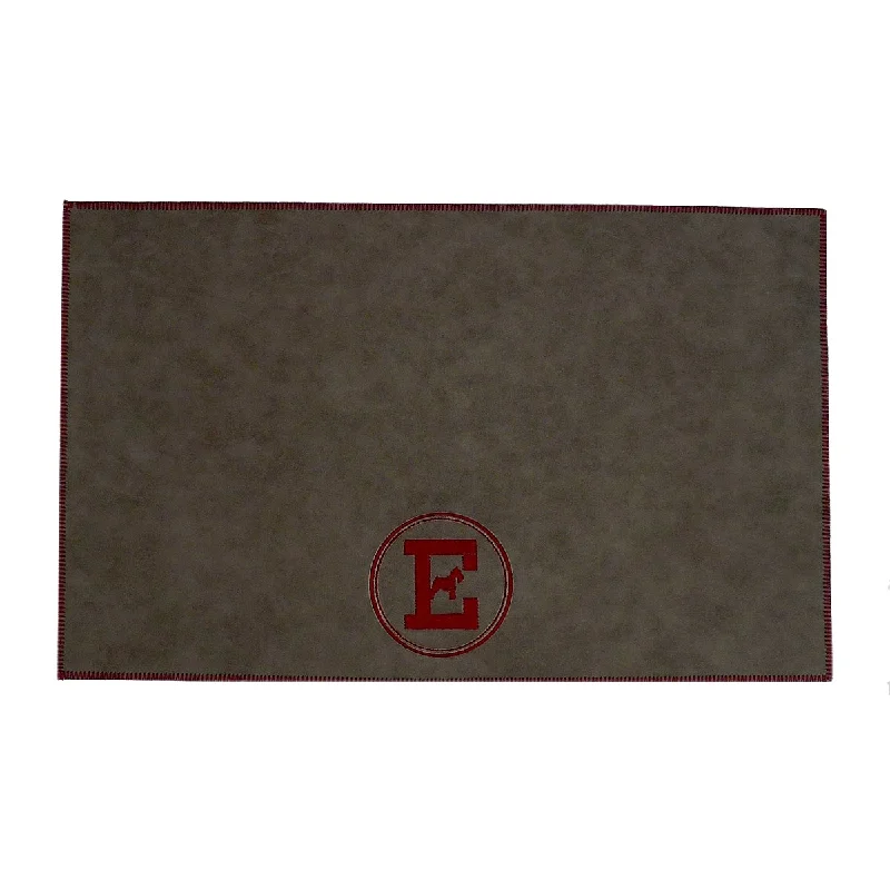 Personalized Faux Leather Dog Placemat Grey/Wine Red