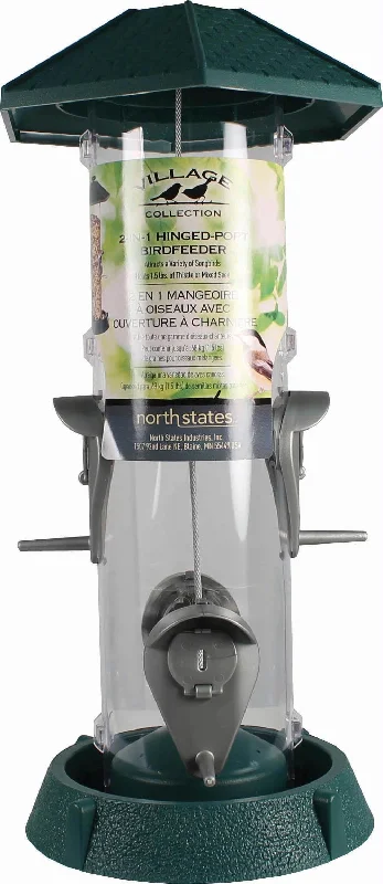 2-in-1 Hinged-port Bird Feeder