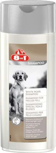 8in1 Şampon White Pearl pentru câini cu blana albă 250ml