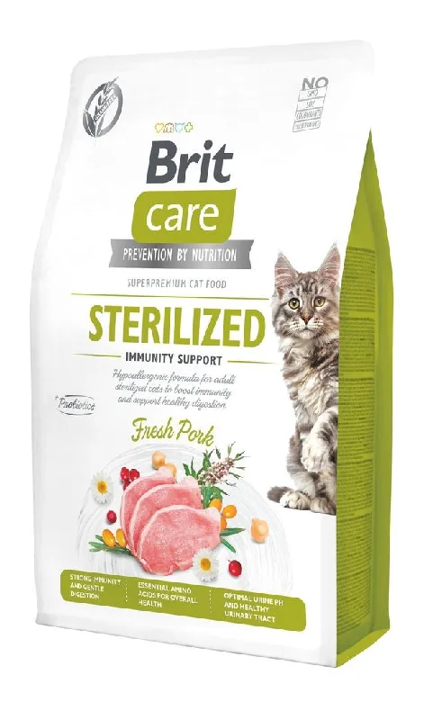 BRIT CARE Cat Sterilized Immunity Support, svinjetina, bez žitarica,