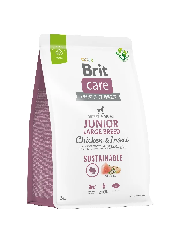 BRIT CARE Digestion & Relax Sustainable Large breed JUNIOR, piletina s insektima