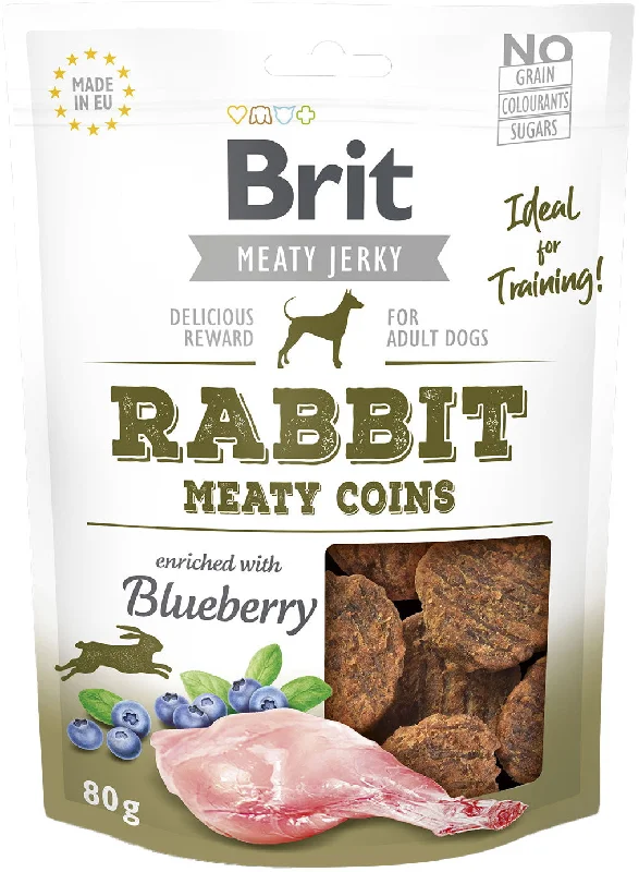 BRIT Jerky Recompensă pentru câini, bucăţele cu Iepure 80g