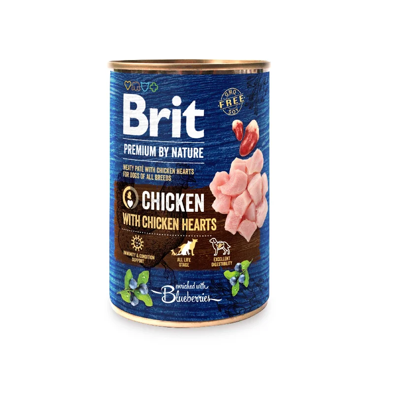 BRIT PREMIUM By Nature piletina sa srcima, mesna pašteta, 800g