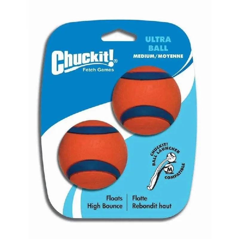 Chuckit!® Ultra Ball Dog Toys Orange/Blue Color 2 Pack Medium