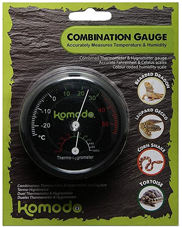 Komodo - Combined Thermometer & Hygrometer - Analogue