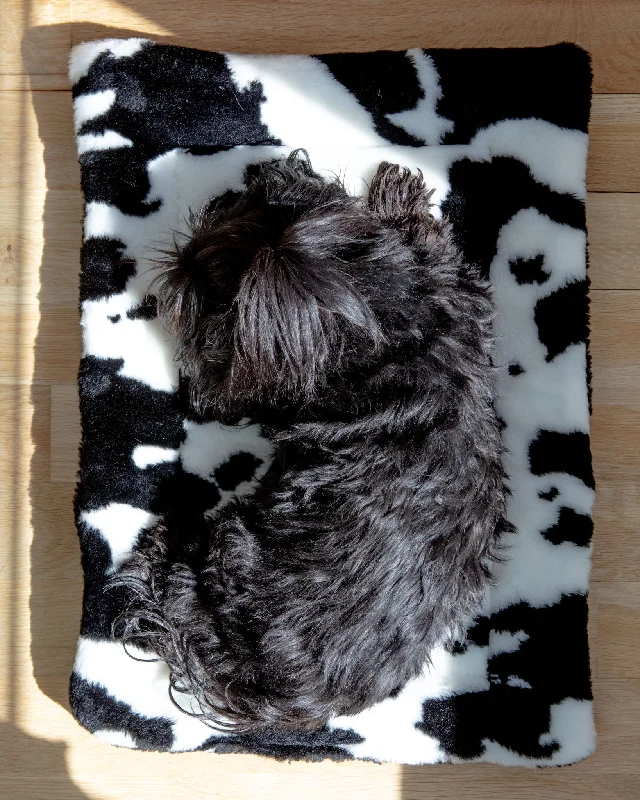 Cow Print & Plush Pet Napping Mat (Made in the USA) (FINAL SALE)