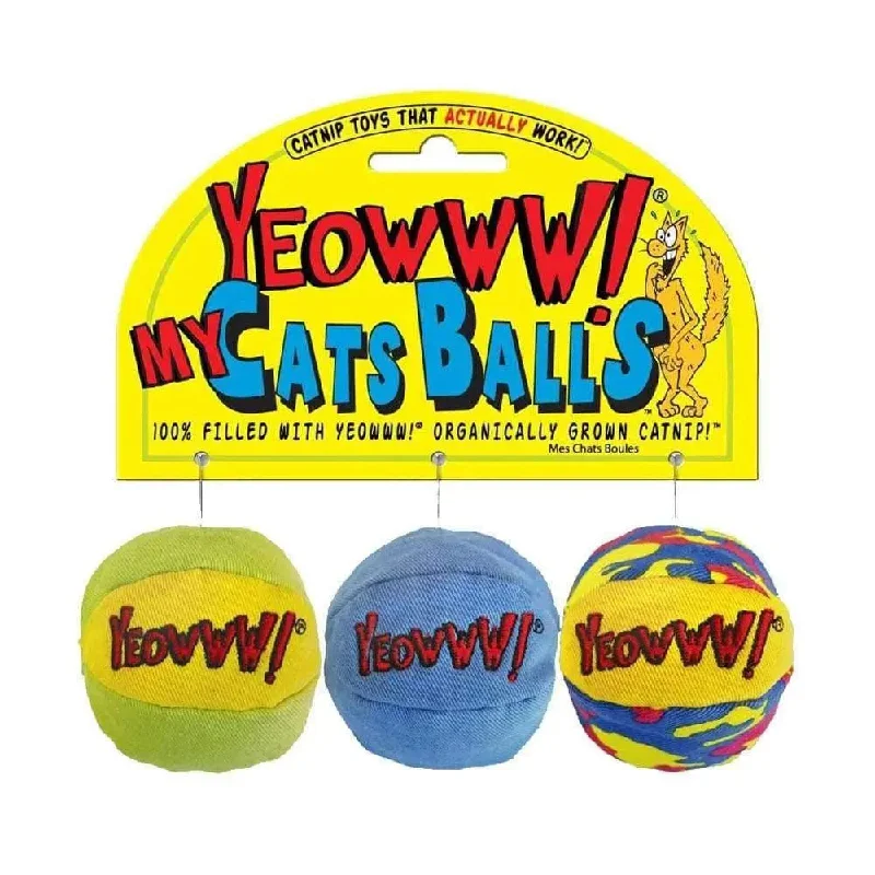 Ducky World Yeowww!® My Cats Balls Catnip Toys Assorted Color 2 Inch