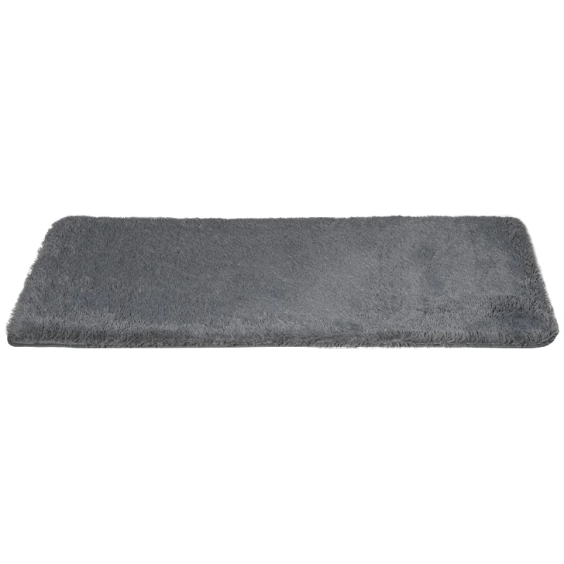 Grey Fluffy Rug