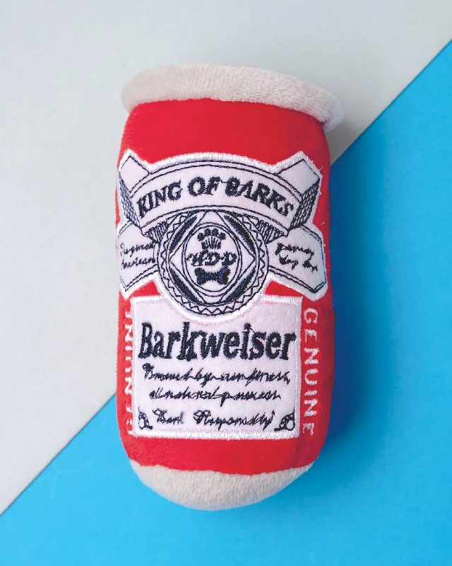 Barkweiser Beer Can Squeaky Plush Dog Toy