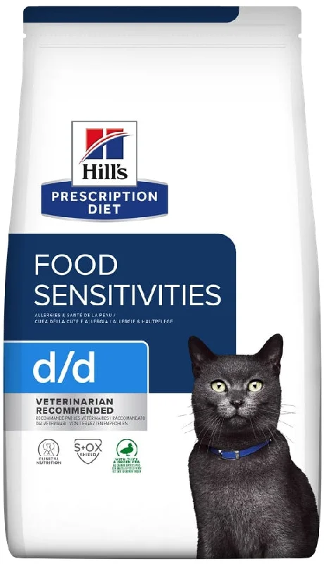 HILL's PD FELINE D/D Hrană uscată pentru prevenirea alergiilor Raţă/Mazăre 1,5kg