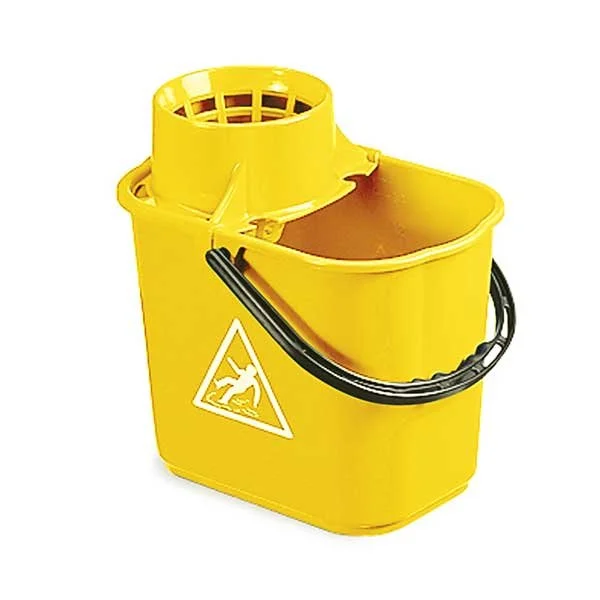 Janit-X Plastic Heavy Duty Mop Bucket With Wringer 15 Litre Yellow