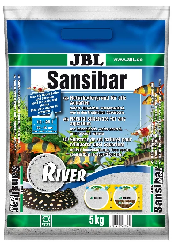 JBL Podloga Sansibar Rječna, pijesak za akvarij svjetli s crnim, 0,4-1,4mm