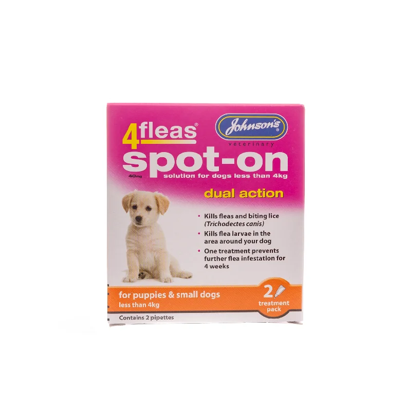 Johnson's - 4fleas Spot-on for Puppies & Small Dogs - up to 4kg - 2 Treatment Pack