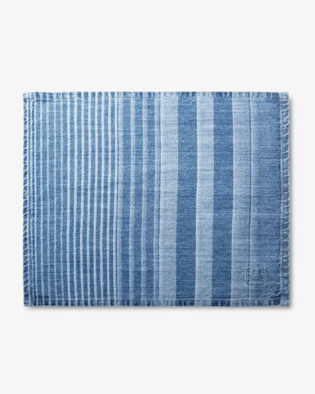 Striped Denim Placemat in Light Wash (Made in the USA)