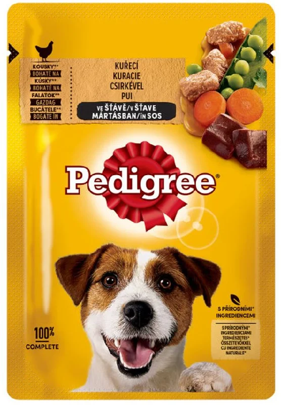 PEDIGREE Plic hrană umedă pt câini Adult, cu Pui şi Legume în sos 100g