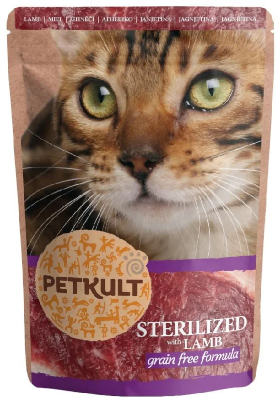 PETKULT Plic pentru pisici sterilizate, cu Miel 100g