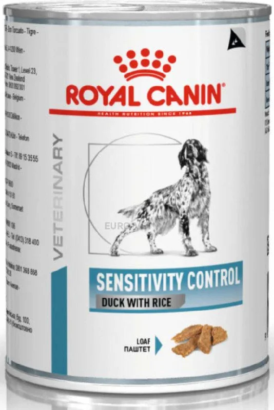 ROYAL CANIN VD Sensitivity Control Conservă pentru câini, cu Raţă şi Orez 410g