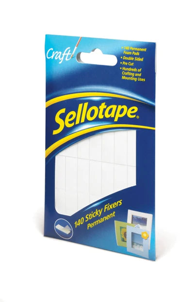 Sellotape 140 Sticky Fixers Permanent Double Sided Pads 12mm x 25mm